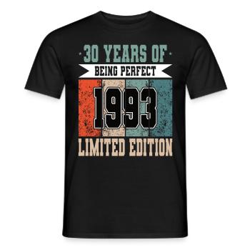 30e anniversaire 30 ans d’être parfait 1993 - T-shirt homme - noir - Devant - AI Model Male 178 light (178cm)