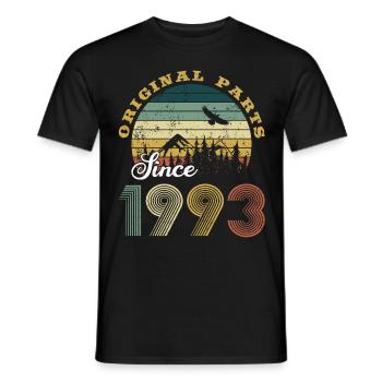 30th anniversary of Original Parts since 1993 - Men's T-Shirt - black - Front - AI Model Male 178 light (178cm)