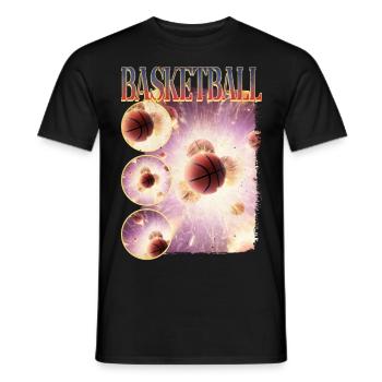 Basketball Basketballer Dunking Sport Vintage - Männer T-Shirt - Schwarz - Vorne - AI Model Male 178 light (178cm)