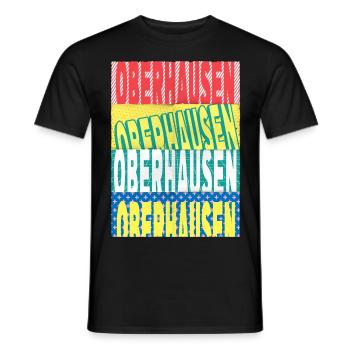 Oberhausen Germany City Font Skyline - Men's T-Shirt - black - Front - AI Model Male 178 light (178cm)