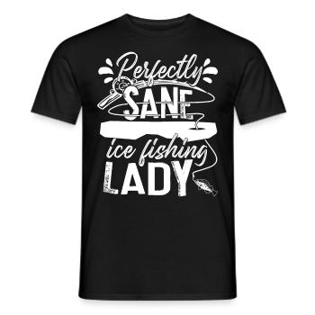 Parfaitement sain d’ Pêche sur glace Dame Pêcheuse Pêcheur - T-shirt homme - noir - Devant - AI Model Male 178 light (178cm)