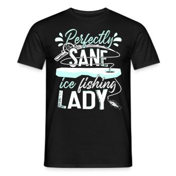 Parfaitement sain d’ Pêche sur glace Dame Pêcheuse Pêcheur - T-shirt homme - noir - Devant - AI Model Male 178 light (178cm)