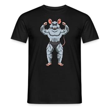 Rat Fitness Gym Motivation - Men's T-Shirt - black - Front - AI Model Male 178 light (178cm)