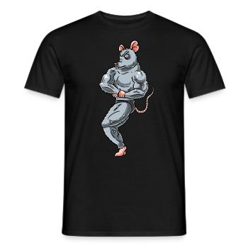 Ratte Fitness Fitnessstudio Motivation - Männer T-Shirt - Schwarz - Vorne - AI Model Male 178 light (178cm)
