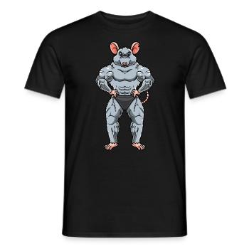 Rat Fitness Gym Motivation - Men's T-Shirt - black - Front - AI Model Male 178 light (178cm)