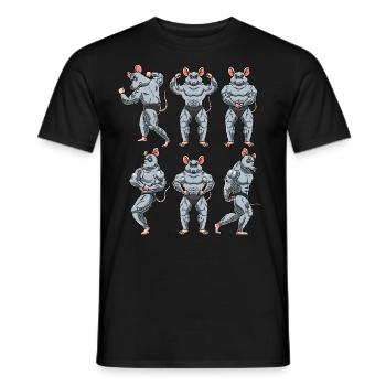 Ratte Fitness Fitnessstudio Motivation - Männer T-Shirt - Schwarz - Vorne - AI Model Male 178 light (178cm)
