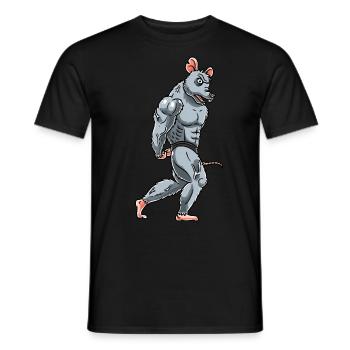 Rat Fitness Gym Motivation - Men's T-Shirt - black - Front - AI Model Male 178 light (178cm)