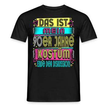 90er Jahre Outfit Kostüm Party 90s Mottoparty - Männer T-Shirt - Schwarz - Vorne - AI Model Male 178 light (178cm)