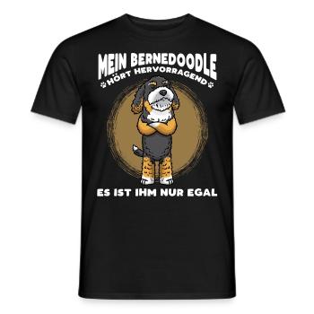 Stur Bernedoodle Hund - Männer T-Shirt - Schwarz - Vorne - AI Model Male 178 light (178cm)