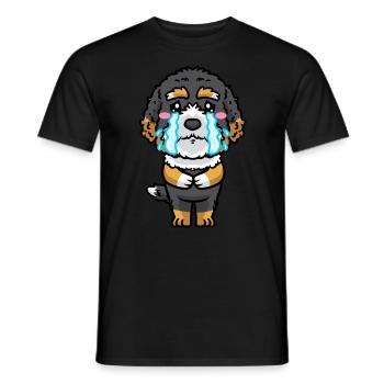 Bernedoodle Dog Laughing Emoticon Kawaii - Men's T-Shirt - black - Front - AI Model Male 178 light (178cm)
