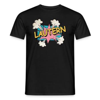 Lautern Germany City Font Pop Art Comic - Men's T-Shirt - black - Front - AI Model Male 178 light (178cm)