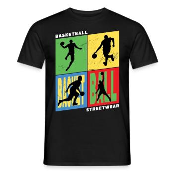 Basketball Basketballspieler Spieler Vintage Retro - Männer T-Shirt - Schwarz - Vorne - AI Model Male 178 light (178cm)