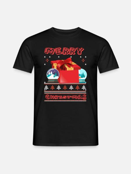 Merry Christmas Weinachts Geschenk - Männer T-Shirt - Schwarz