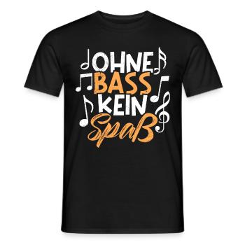 Ohne Bass kein Spaß Musik Noten - Männer T-Shirt - Schwarz - Vorne - AI Model Male 178 light (178cm)