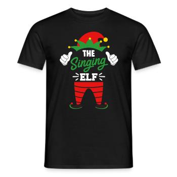 Christmas I am the singing elf sing - Men's T-Shirt - black - Front - AI Model Male 178 light (178cm)