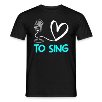chanteur j'aime chanter - T-shirt homme - noir - Devant - AI Model Male 178 light (178cm)