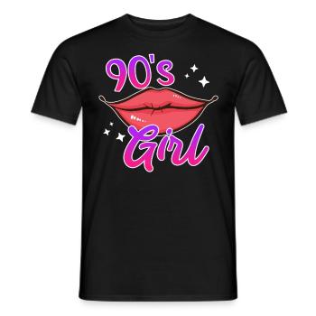 Musik Ich bin ein Mädchen der 90er - Männer T-Shirt - Schwarz - Vorne - AI Model Male 178 light (178cm)