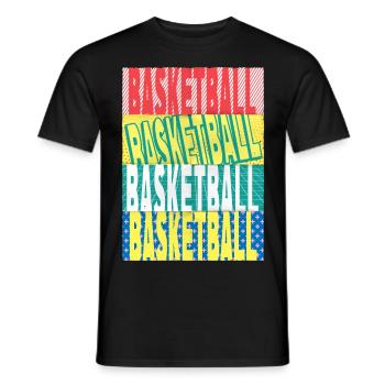 Basketball Basketball Sports Font Team Fan - Men's T-Shirt - black - Front - AI Model Male 178 light (178cm)