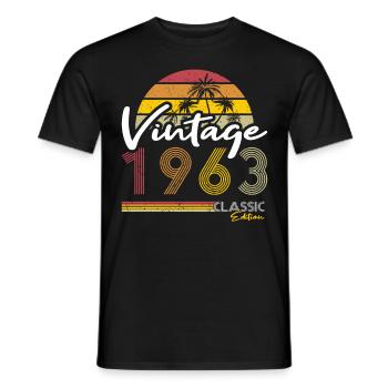 60th Anniversary Vintage 1963 Classic Edition - Men's T-Shirt - black - Front - AI Model Male 178 light (178cm)