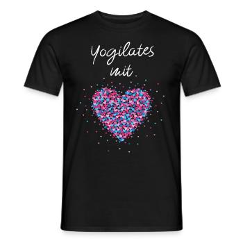 Yogilates mit Herz Yoga Pilates Meditation - Männer T-Shirt - Schwarz - Vorne - AI Model Male 178 light (178cm)