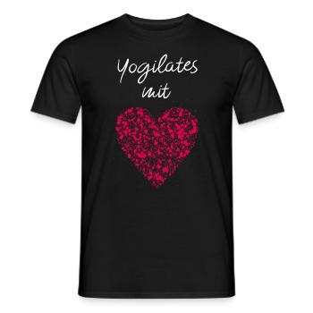 Yogilates mit Herz Fitnesskurs Fitnessstudio Yoga - Männer T-Shirt - Schwarz - Vorne - AI Model Male 178 light (178cm)