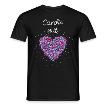 Cardio mit Herz Cardiotraining Krafttraining - Männer T-Shirt - Schwarz - Vorne - AI Model Male 178 light (178cm)