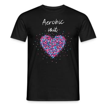 Aerobic mit Herz rhytmische Bewegung Sport Musik - Männer T-Shirt - Schwarz - Vorne - AI Model Male 178 light (178cm)