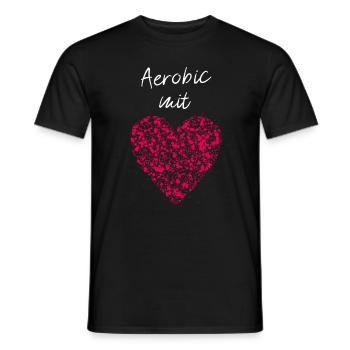 Aerobic mit Herz Workout Fitnesskurs Musik Tanzen - Männer T-Shirt - Schwarz - Vorne - AI Model Male 178 light (178cm)