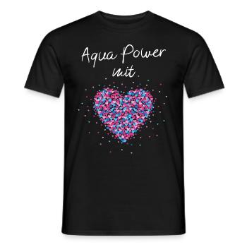 Aqua Power mit Herz Gymnastik Schwimmen Sport - Männer T-Shirt - Schwarz - Vorne - AI Model Male 178 light (178cm)