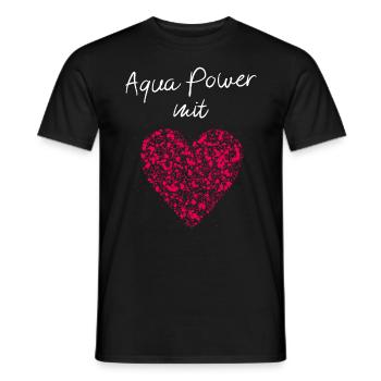 Aqua Power mit Herz Gymnastik Schwimmbad Wasser - Männer T-Shirt - Schwarz - Vorne - AI Model Male 178 light (178cm)