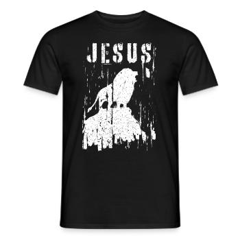 Jesus Lion Christian Team God Worship - Men's T-Shirt - black - Front - AI Model Male 178 light (178cm)