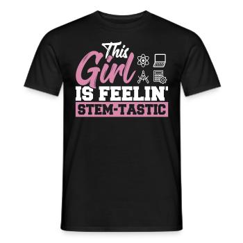 Steminist Science Technologie Mathématiques - T-shirt homme - noir - Devant - AI Model Male 178 light (178cm)