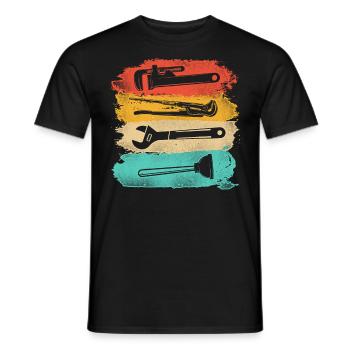 Plumbing Plumber Tools Pipe Wrench - Men's T-Shirt - black - Front - AI Model Male 178 light (178cm)
