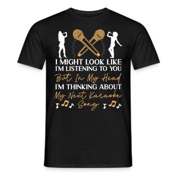Chanteur de karaoké auquel je pourrais ressembler - T-shirt homme - noir - Devant - AI Model Male 178 light (178cm)