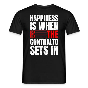 Le bonheur c'est quand l'alto utilise des notes de musique - T-shirt homme - noir - Devant - AI Model Male 178 light (178cm)