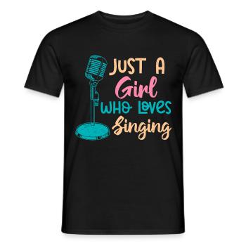 Nur ein Mädchen das gerne singt Sängerin singen - Männer T-Shirt - Schwarz - Vorne - AI Model Male 178 light (178cm)