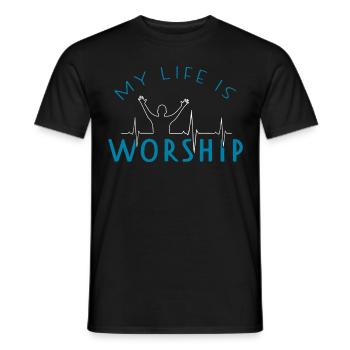 Louange Louange Battement de cœur Église Foi Christ - T-shirt homme - noir - Devant - AI Model Male 178 light (178cm)