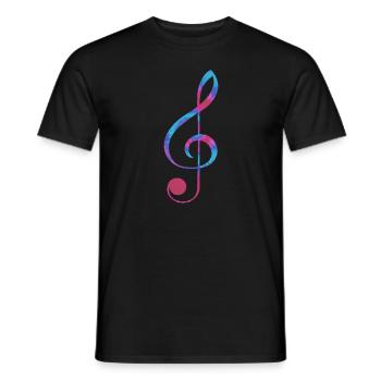 clef j'aime les notes de musique - T-shirt homme - noir - Devant - AI Model Male 178 light (178cm)
