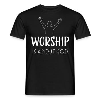 Worship Praise Jesus God Faith Christian - Men's T-Shirt - black - Front - AI Model Male 178 light (178cm)