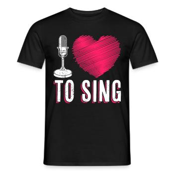 Music I love to sing - Men's T-Shirt - black - Front - AI Model Male 178 light (178cm)