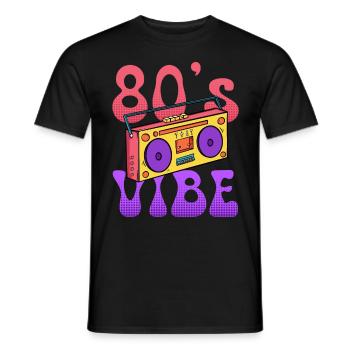Music I have the vibe 80s - Men's T-Shirt - black - Front - AI Model Male 178 light (178cm)