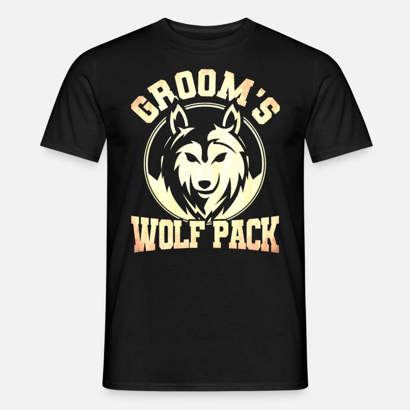 Grooms Wolf Pack - Männer T-Shirt - Schwarz