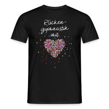 Rückengymnastik mit Herz Gymnastik Physiotherapie - Männer T-Shirt - Schwarz - Vorne - AI Model Male 178 light (178cm)