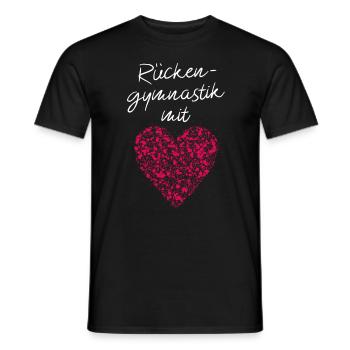 Rückengymnastik mit Herz Rückenübungen Rücken - Männer T-Shirt - Schwarz - Vorne - AI Model Male 178 light (178cm)
