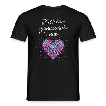 Rückengymnastik mit Herz Gymnastik Rückenübungen - Männer T-Shirt - Schwarz - Vorne - AI Model Male 178 light (178cm)
