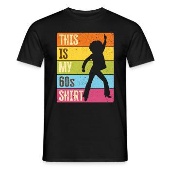 60er Jahre Sechziger 1960er Party Outfit Kostüm - Männer T-Shirt - Schwarz - Vorne - AI Model Male 178 light (178cm)