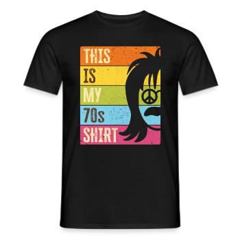70s 1970s Seventies Party Outfit Costume - T-shirt homme - noir - Devant - AI Model Male 178 light (178cm)