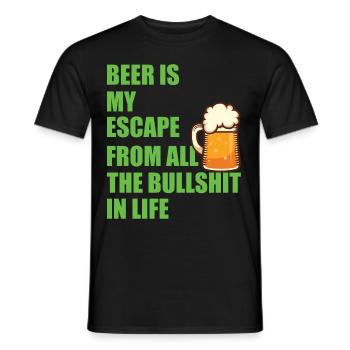 La bière est mon échappatoire à toutes les conneries de la vie - T-shirt homme - noir - Devant - AI Model Male 178 light (178cm)