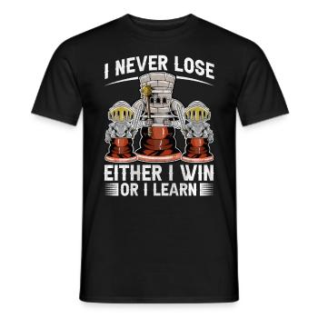 I Never Lose Either I Win Or I Learn Schach - Männer T-Shirt - Schwarz - Vorne - AI Model Male 178 light (178cm)