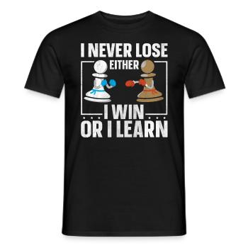 I Never Lose Either I Win Or I Learn Schach - Männer T-Shirt - Schwarz - Vorne - AI Model Male 178 light (178cm)
